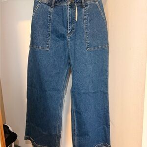 United By Blue Indigo Wide-Leg High Waisted Jeans 8